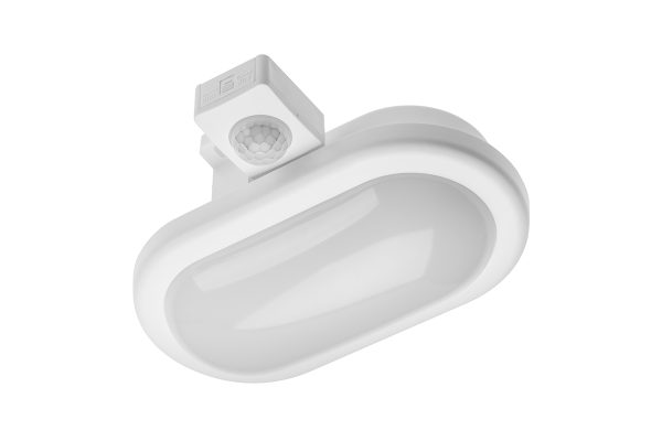 LED plafonjera sa senzorom GTV Delta Ovalio 120° 12W 960lm 4000K IP54 bijela