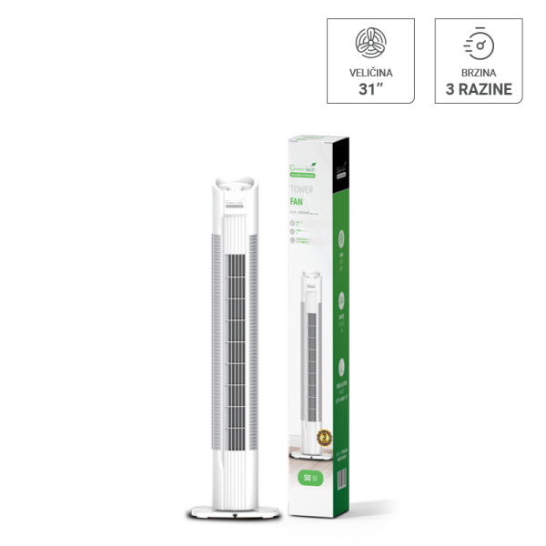 Stupni ventilator Green Tech 50W 31" bijeli