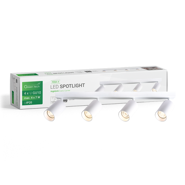 LED spot lampa Green Tech Feba 4 x GU10 bijela