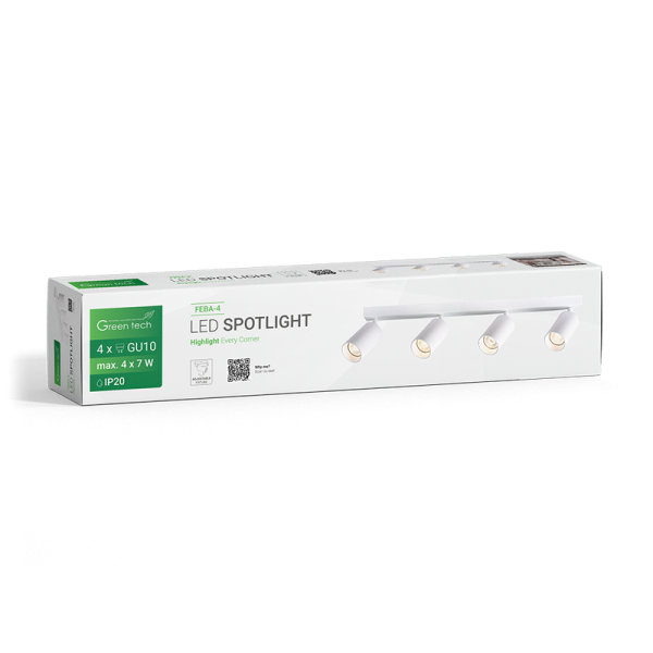 LED spot lampa Green Tech Feba 4 x GU10 bijela - Slika 3