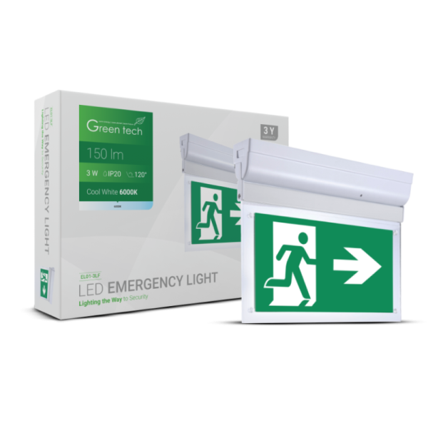 LED panik lampa s visećom piktogramom Green Tech 3W 3h