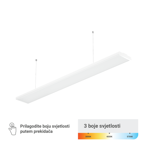 GREEN TECH LED vislica Green Tech, bijela, 60W, 3CCT, 1500x150x34 mm - LLW-60W