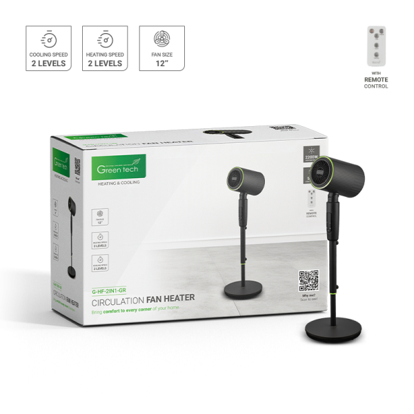 GREEN TECH Ventilator i grijalica Green Tech 50W (hlađenje) / 2200W (grijanje) - G-HF-2IN1-GR