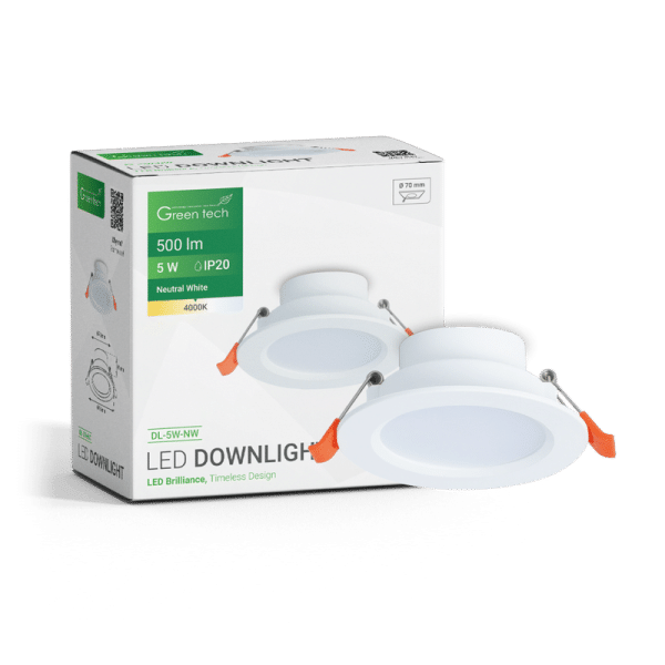 GREEN TECH LED downlight Green Tech 5W, 4000K, bijela boja - DL-5W-NW