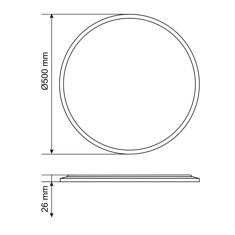 LED plafonjera Videx FI 500 44W 3CCT (3000K-4000K-5000K) Bijela - Slika 2
